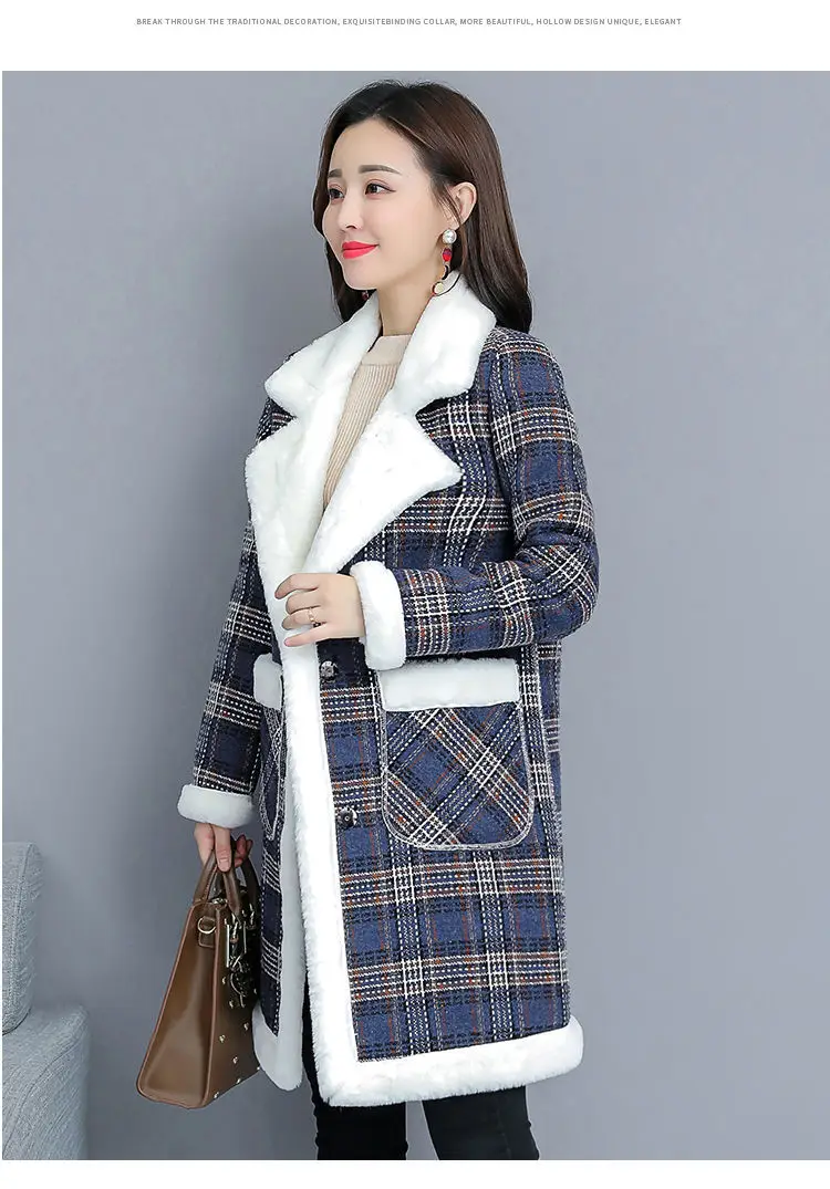 2025 Women Velvet Mid-Length Outfit White Plaid — feature 15