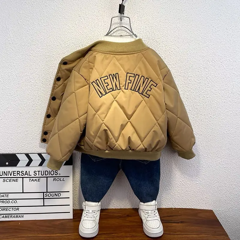 New York Yankees Quilted Bomber Jacket for Boys Brown - Image 3