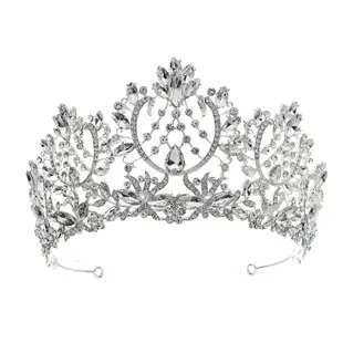 Cross-Border Bridal Jewelry Pearl Headband Crown Fairy Wedding Dinner Headdress Forest Style Diamond Crystal Flower Crown — feature 11