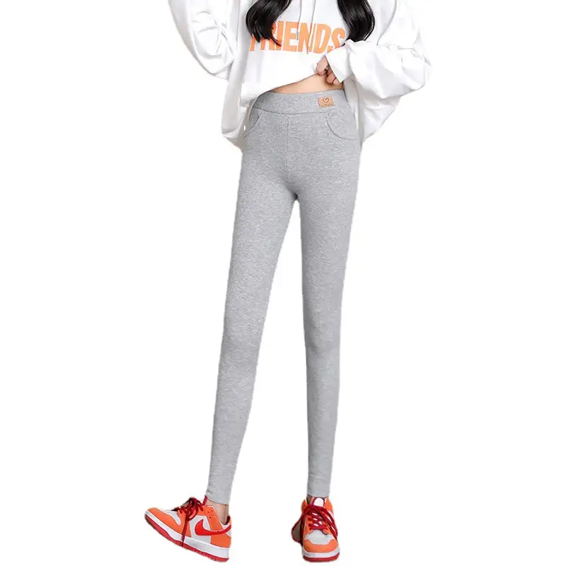 Women Zebra Print Leggings Warm Cotton Outerwear Set - Image 12