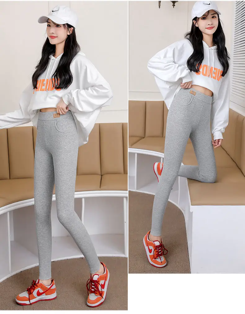 Women Zebra Print Leggings Warm Cotton Outerwear Set — feature 17