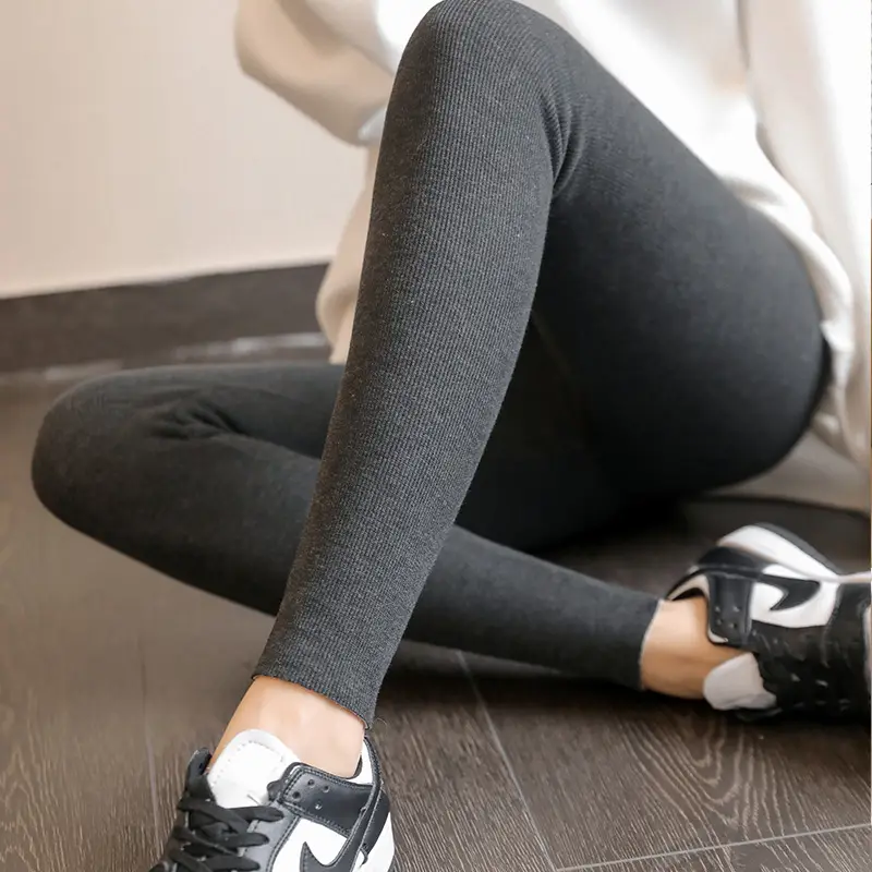 Women Zebra Print Leggings Warm Cotton Outerwear Set - Image 5