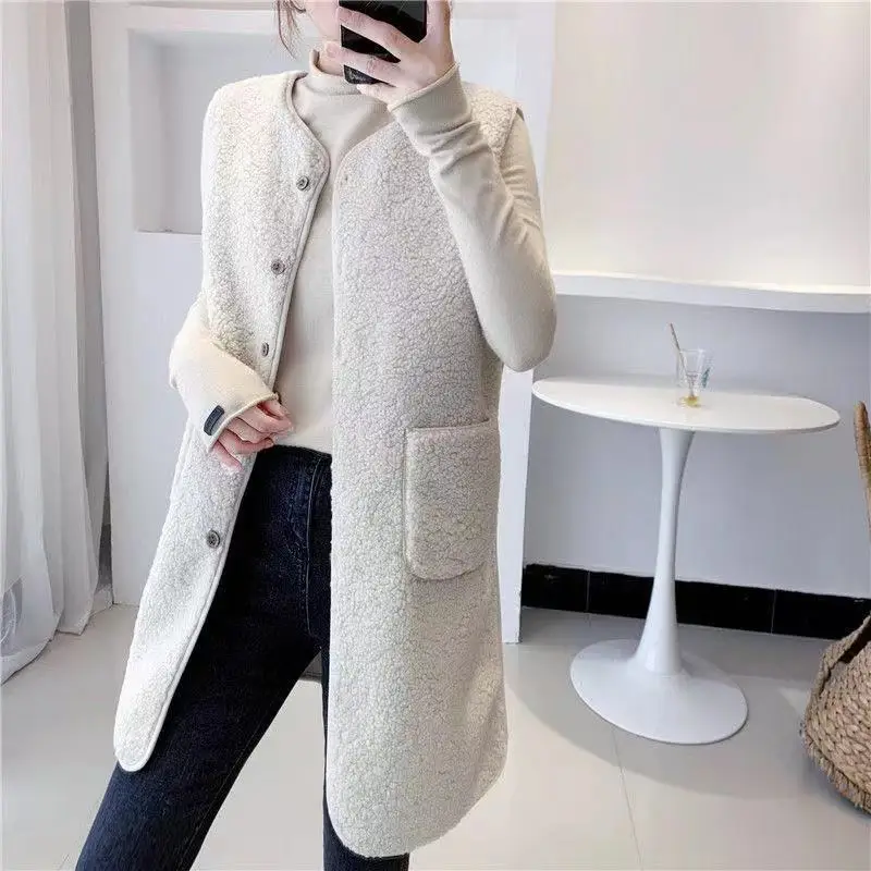 Women's Velvet Vest Coat Brown 2021 - Image 2