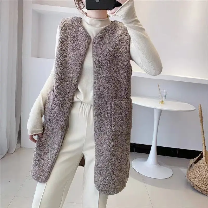 Women's Velvet Vest Coat Brown 2021 - Image 3