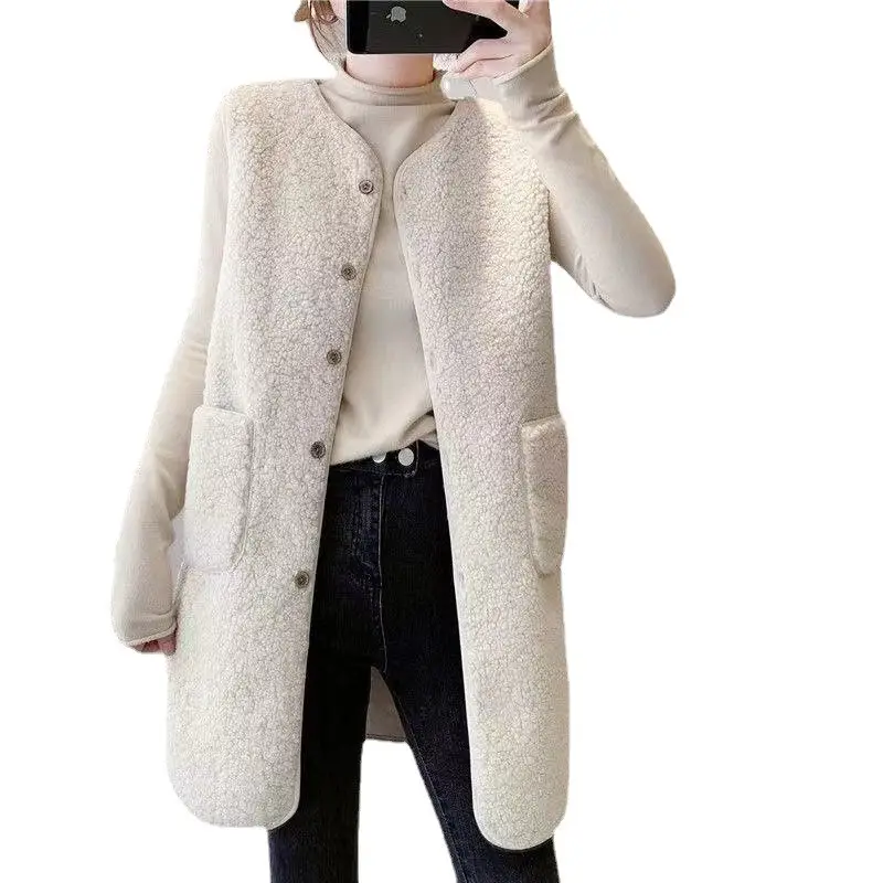 Women's Velvet Vest Coat Brown 2021 - Image 5