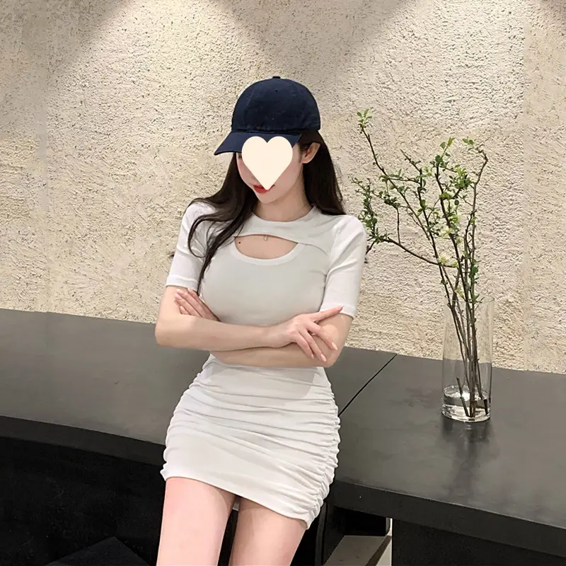 Black Hip-Hugging T-Shirt for Women Spring Summer - Image 7