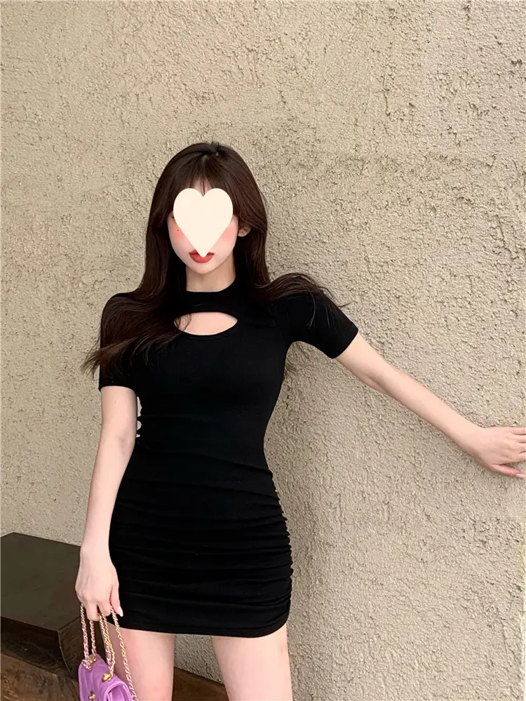 Black Hip-Hugging T-Shirt for Women Spring Summer — feature 10
