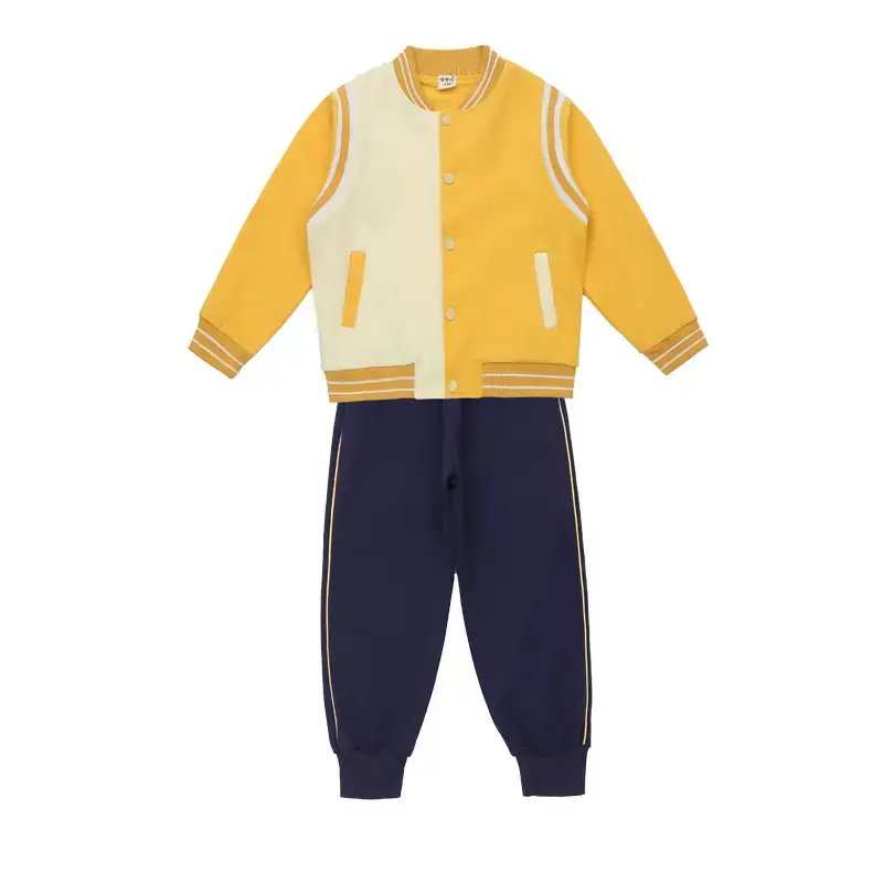 Kids First Grade Jacket Set Orange White Pants Set