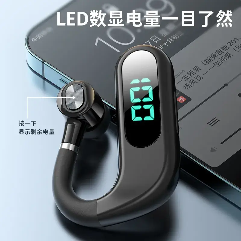 White Wireless Bluetooth Earphone with LED Display - Image 11