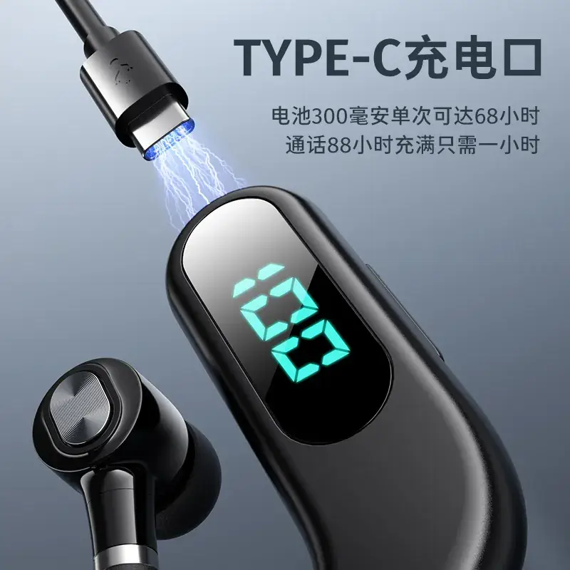 White Wireless Bluetooth Earphone with LED Display - Image 12