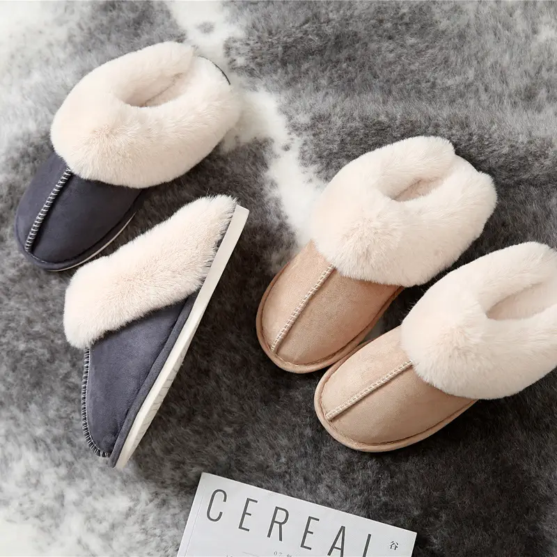 Cross-border explosions cotton slippers women autumn and winter home couples warm home plush confinement cotton shoes men manufacturers wholesale
