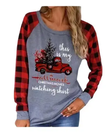 2021 Christmas Truck Movie Long Sleeve Plaid Sweater - Image 2
