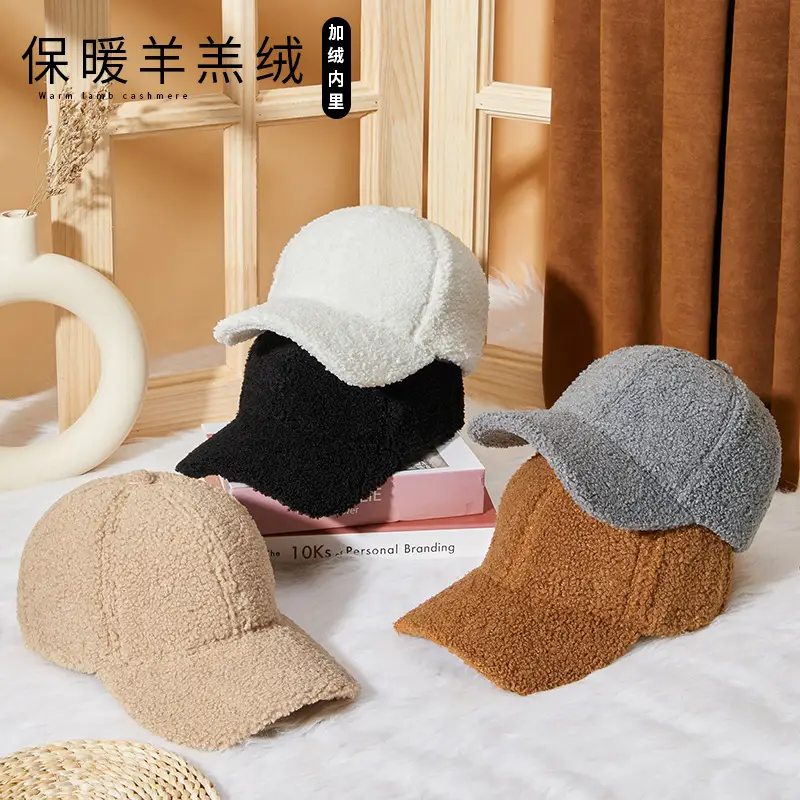 Winter Warm Duck Cap Windproof Lamb Plush Grey - Image 8
