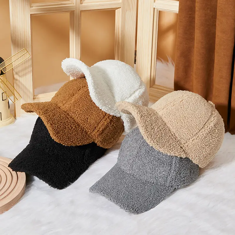 Winter Warm Duck Cap Windproof Lamb Plush Grey - Image 9