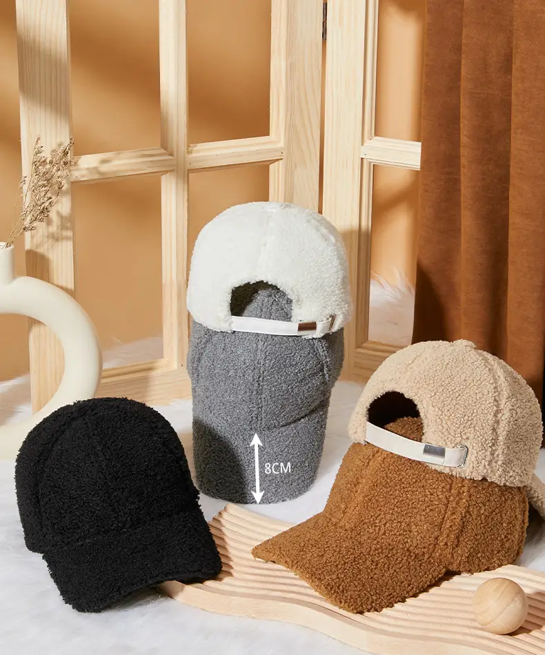 Winter Warm Duck Cap Windproof Lamb Plush Grey — feature 10