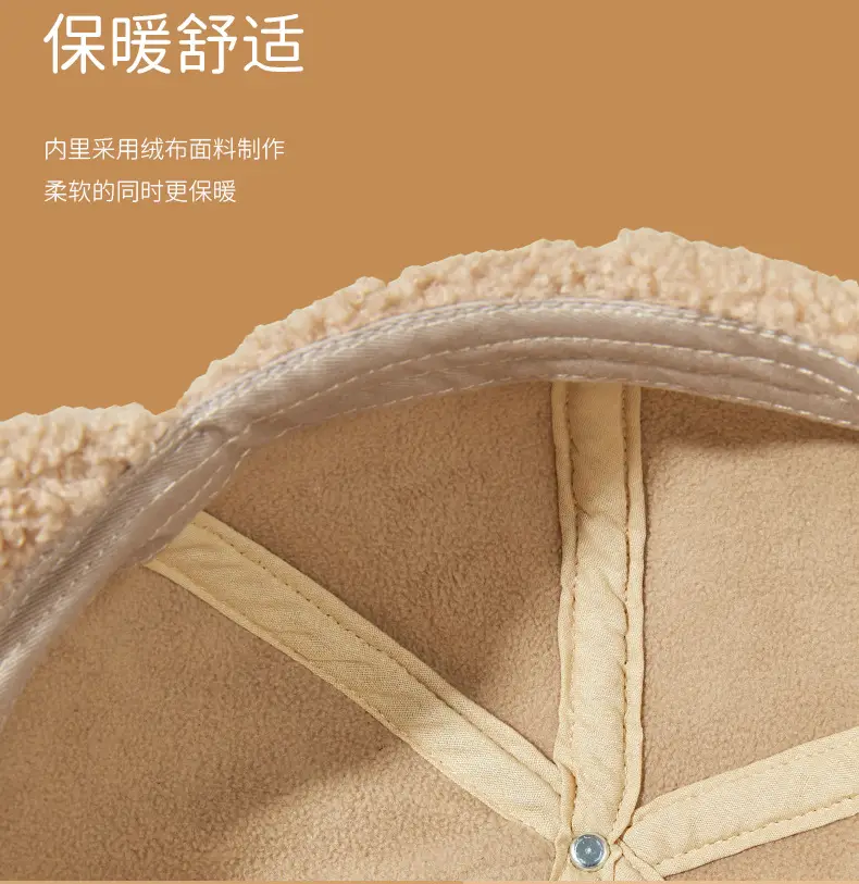 Winter Warm Duck Cap Windproof Lamb Plush Grey — feature 15
