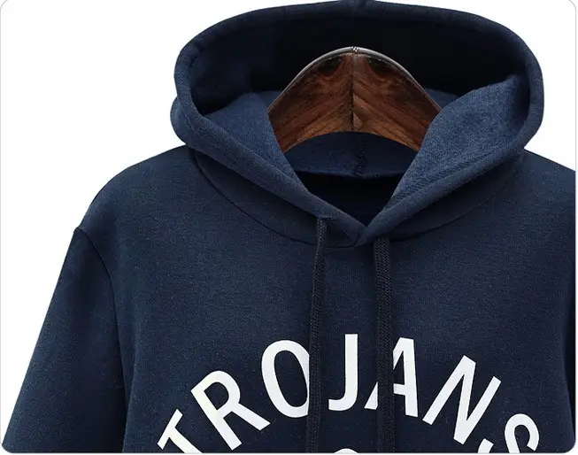 Trojans Hoodie Set Large Women Navy Grey Velvet Padded — feature 10
