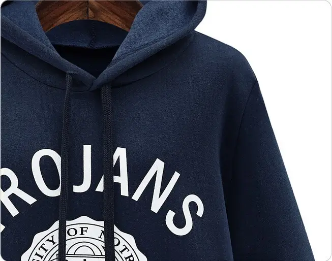 Trojans Hoodie Set Large Women Navy Grey Velvet Padded — feature 11