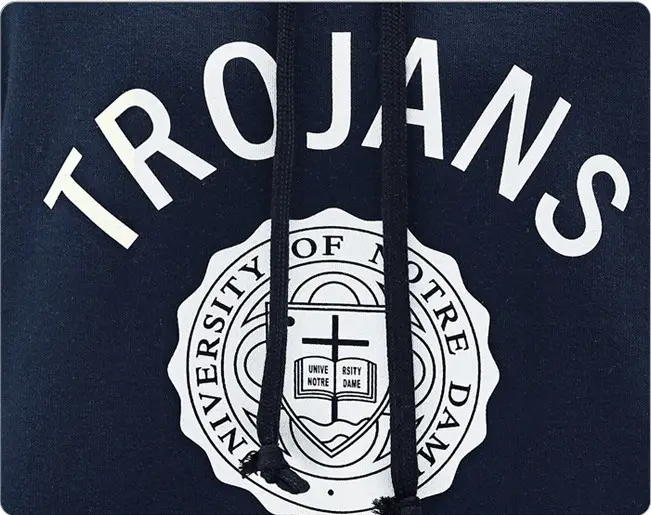 Trojans Hoodie Set Large Women Navy Grey Velvet Padded — feature 12