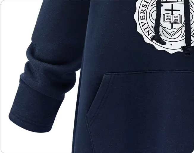 Trojans Hoodie Set Large Women Navy Grey Velvet Padded — feature 13