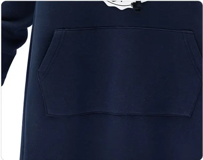 Trojans Hoodie Set Large Women Navy Grey Velvet Padded — feature 14