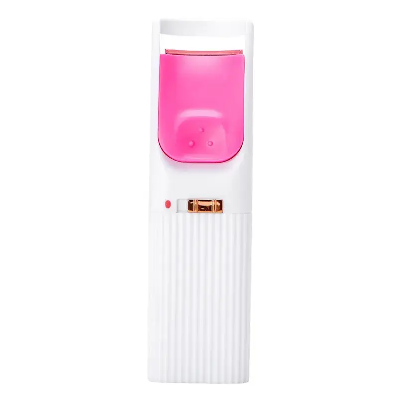 Mini Electric Eyelash Curler Pink White Heated - Image 2
