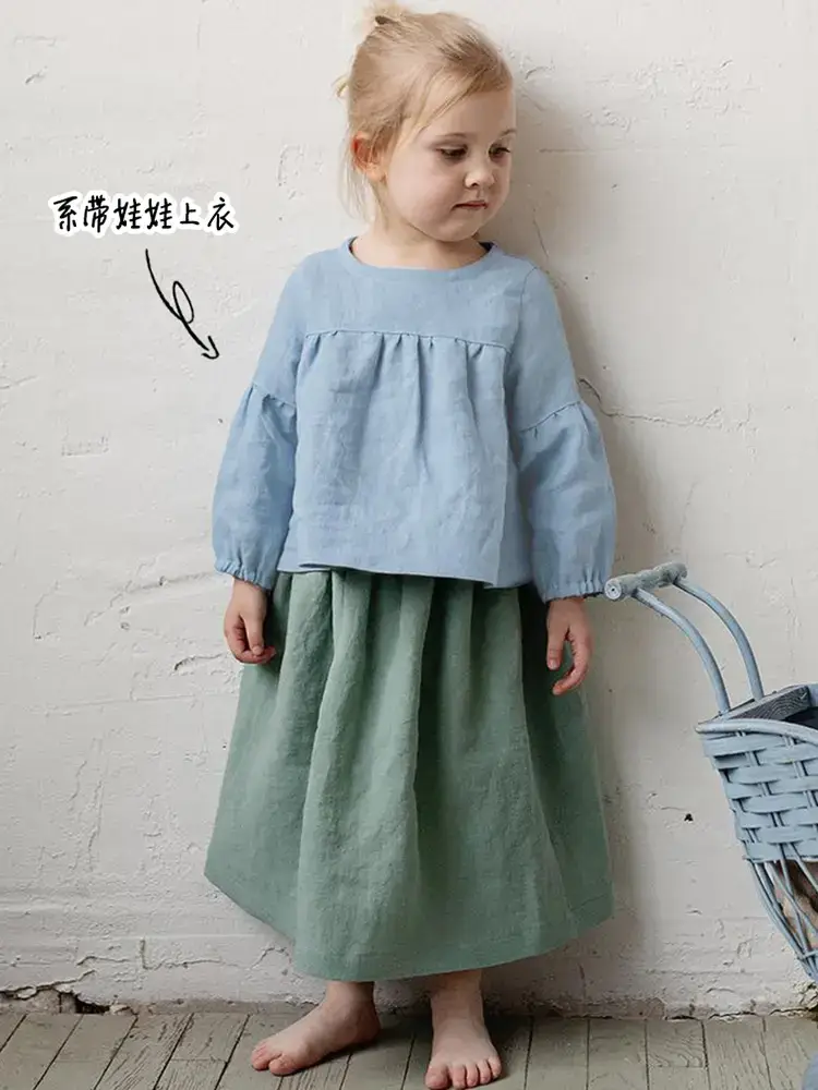 Baby Girl Cotton Linen Blouse Long Sleeve White 2026 - Image 6