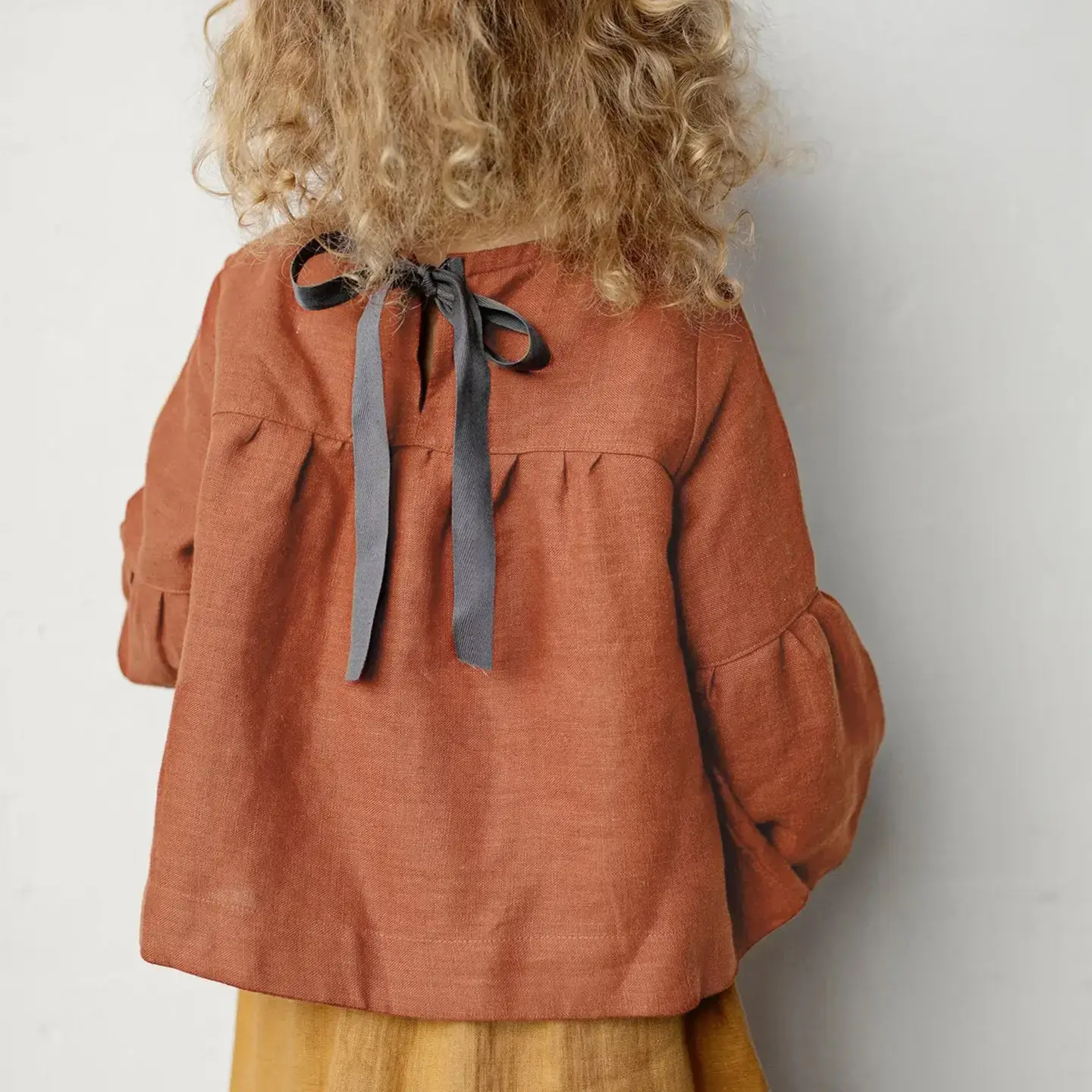 Baby Girl Cotton Linen Blouse Long Sleeve White 2026 - Image 3