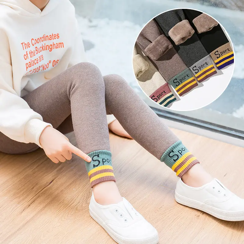 Korean Style Fleece Leggings Thick Warm Tights for Girls - Image 7
