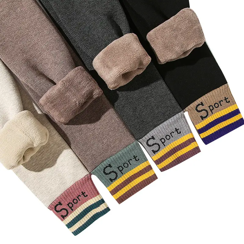 Korean Style Fleece Leggings Thick Warm Tights for Girls - Image 9