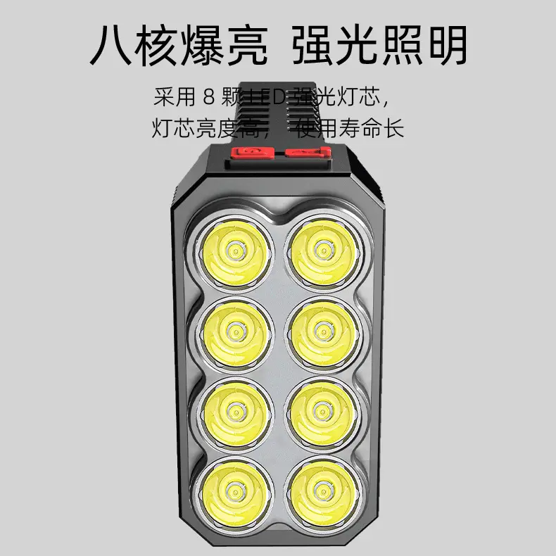 Solar Rechargeable Portable Flashlight Multi-Function Outdoor Emergency - Image 2