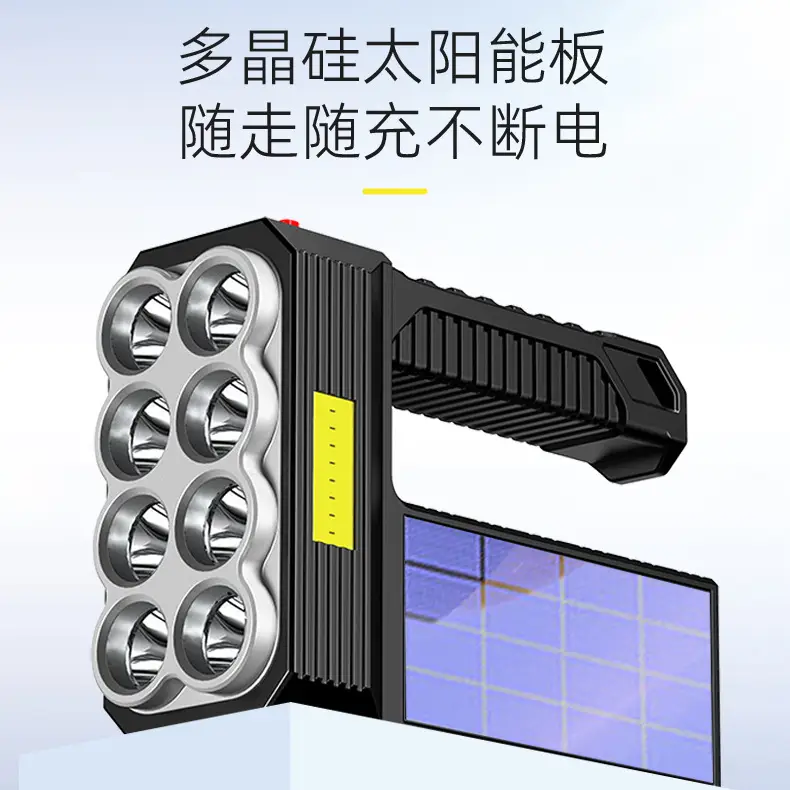 Solar Rechargeable Portable Flashlight Multi-Function Outdoor Emergency - Image 3