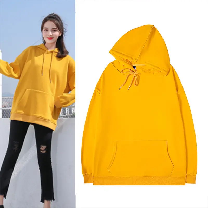 2023 Hooded Sweatshirt Yellow Casual Party Wear - Image 2