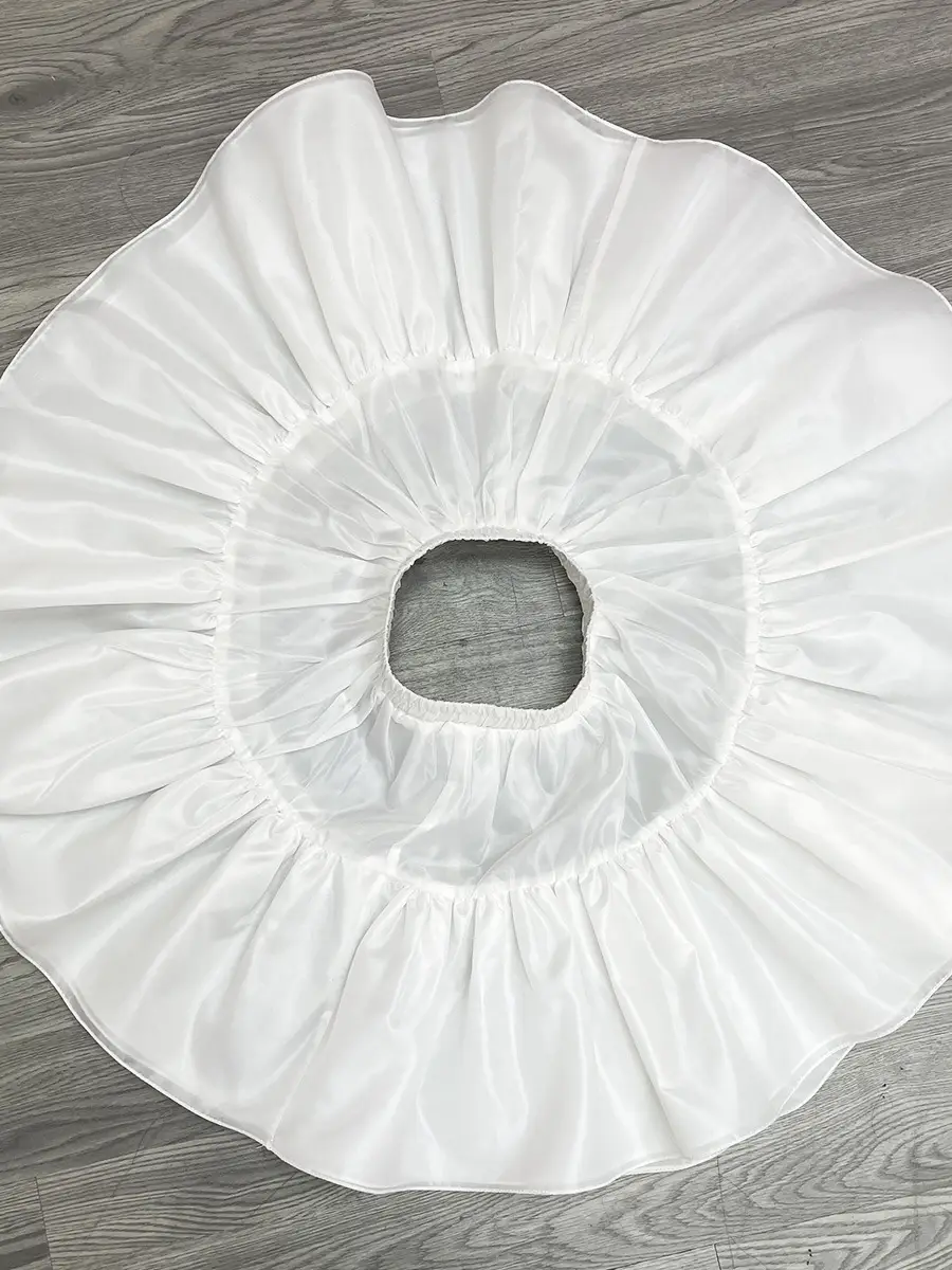 Girls' White Puffy Tulle Princess Skirt Large