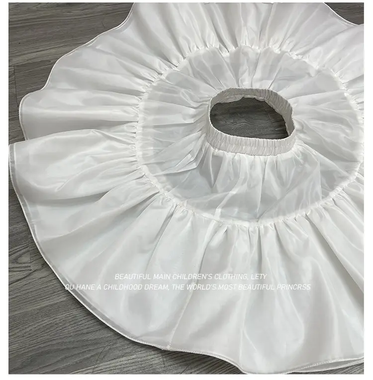 Girls' White Puffy Tulle Princess Skirt Large — feature 13