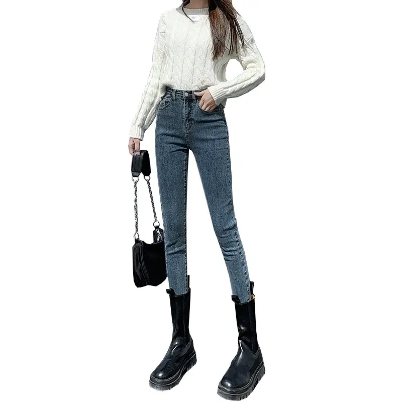Women Skinny Jeans Warm Fleece Lined Winter Slim Fit - Image 11
