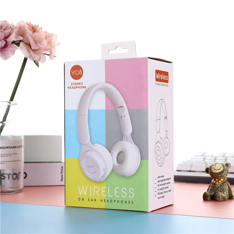 Wireless Foldable Bluetooth Headset Y08 White - Image 9