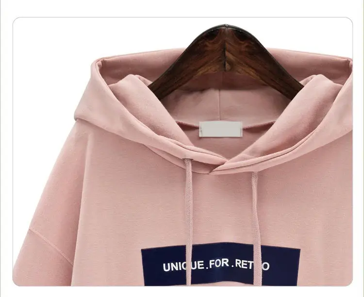 Pink Fleece Hoodie for Women Plus Size Korean Style — feature 6