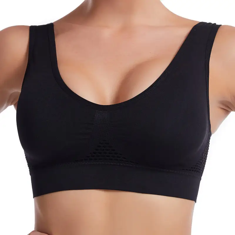 White Cut Out Mesh Sports Bra Large - Image 3