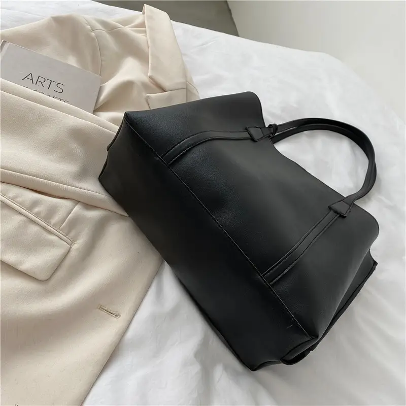 Women's Korean Style Shoulder Bag Black Large Capacity - Image 5