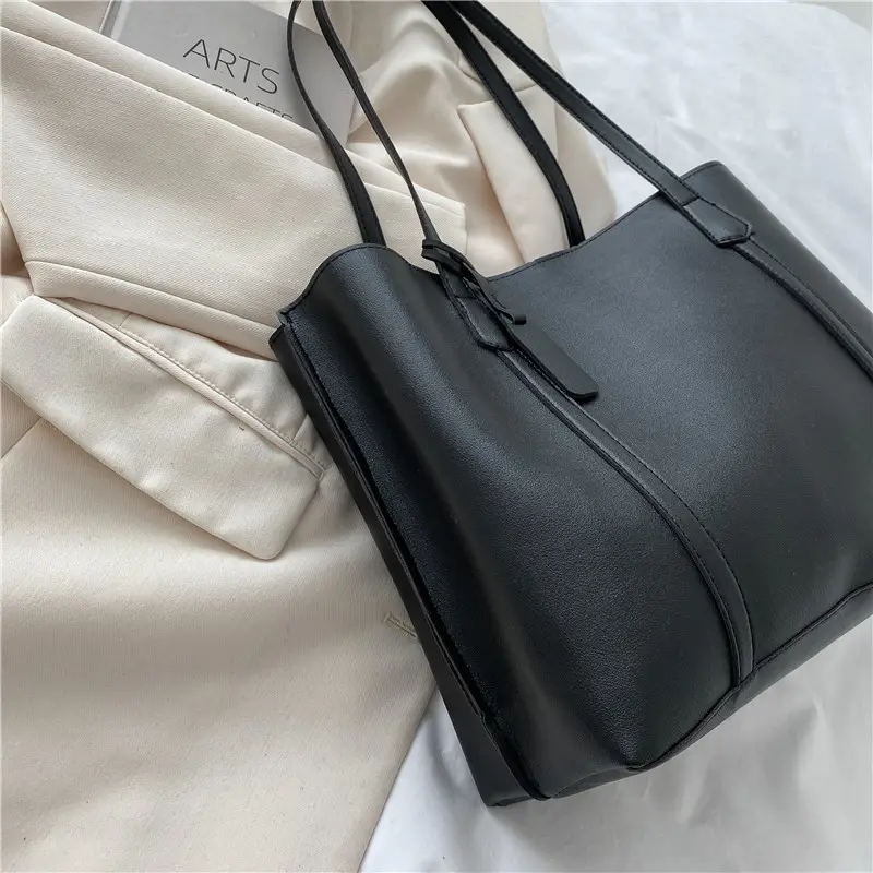 Women's Korean Style Shoulder Bag Black Large Capacity - Image 6