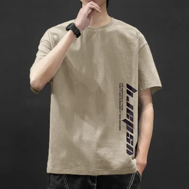 Men Blue Graphic T-Shirt Ice Silk 2021 - Image 40