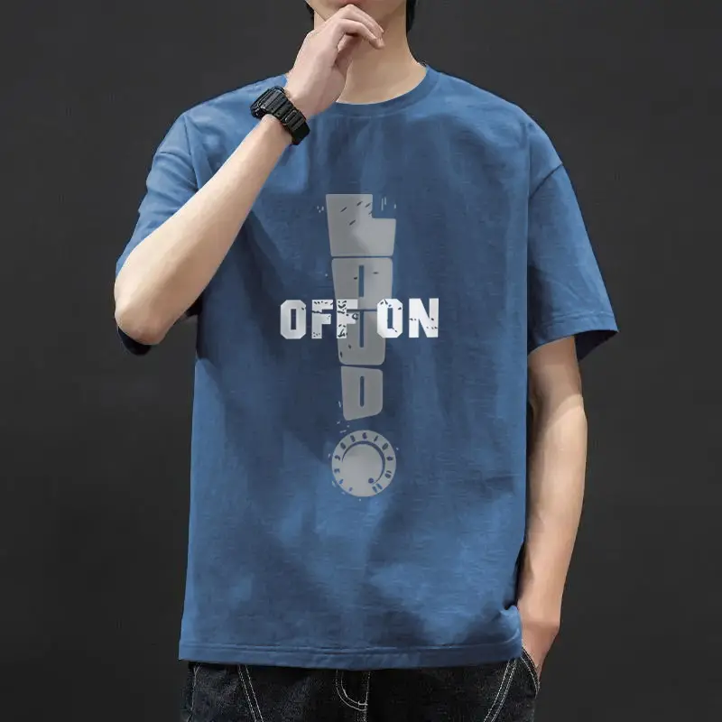 Men Blue Graphic T-Shirt Ice Silk 2021 - Image 16