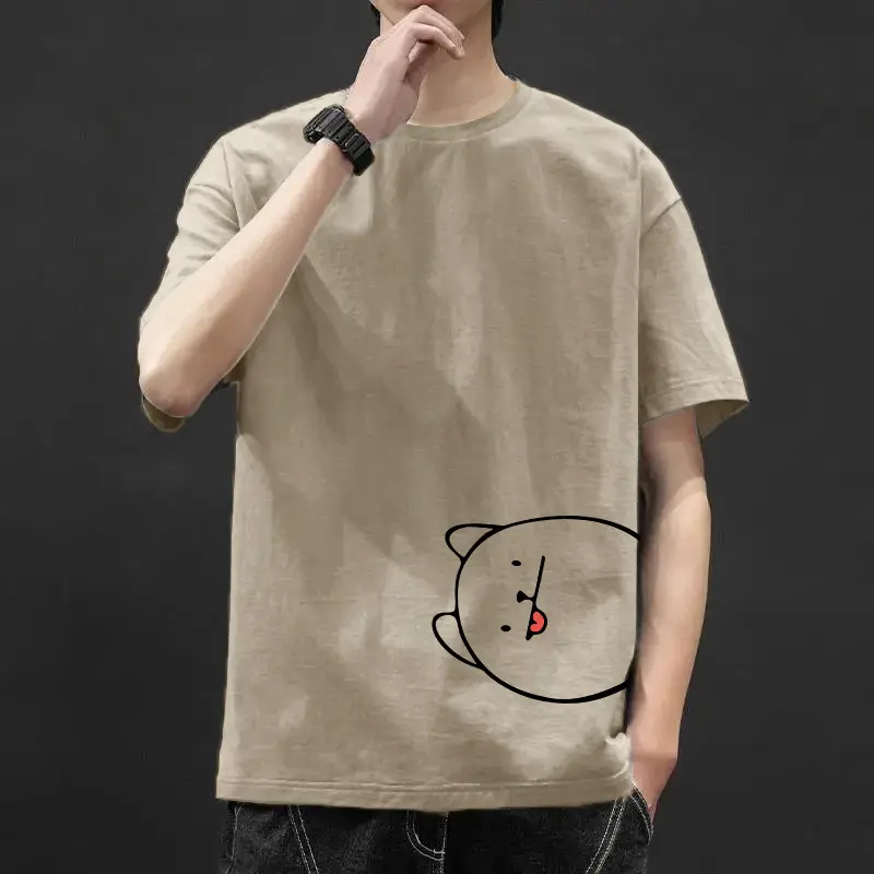 Men Blue Graphic T-Shirt Ice Silk 2021 - Image 35