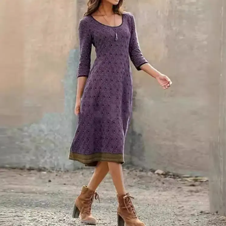 Women's Printed Green Round Neck Kurti with Skirt - Image 5