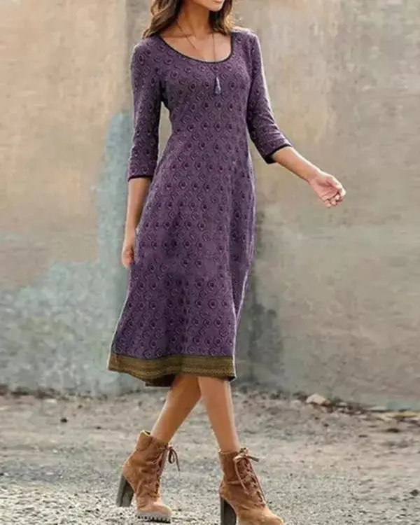 Women's Printed Green Round Neck Kurti with Skirt — feature 5
