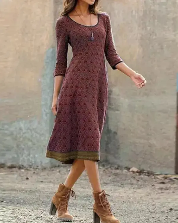 Women's Printed Green Round Neck Kurti with Skirt — feature 6