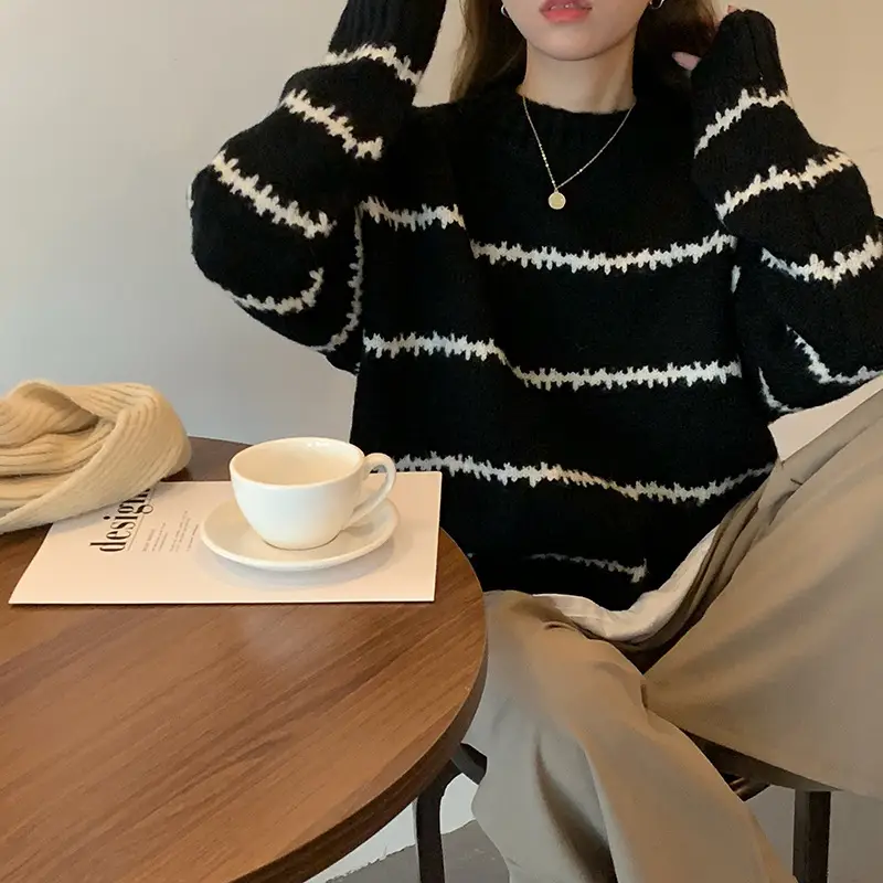Korean Style Round Neck Sweater for Women 2024 - Image 6