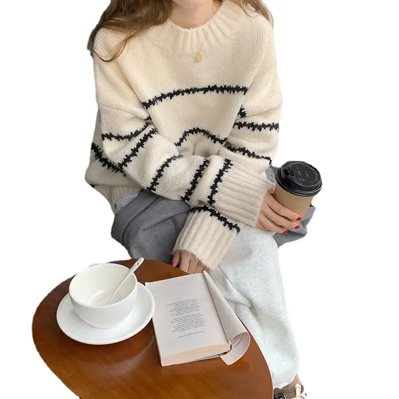 Korean Style Round Neck Sweater for Women 2024 - Image 7