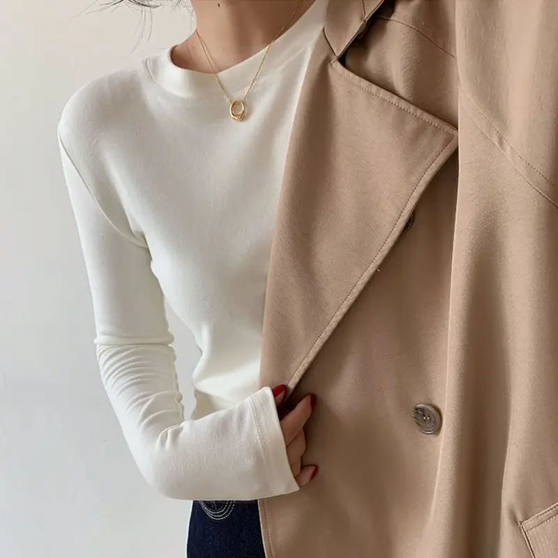Women's Winter Long Sleeve T-Shirt with Warm Inner Layer